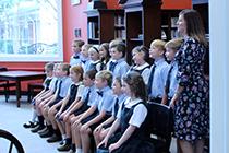 Group of New Covenant elementary students